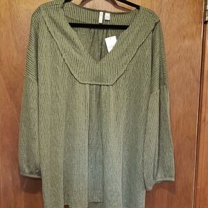 Cato Olive Ribbed Women's Tunic NWT 18/20